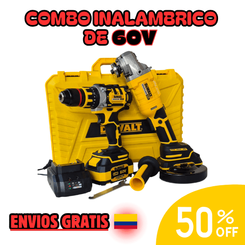 Combo de Taladro y Pulidora Inalambricos de 60V - HerramientasJM