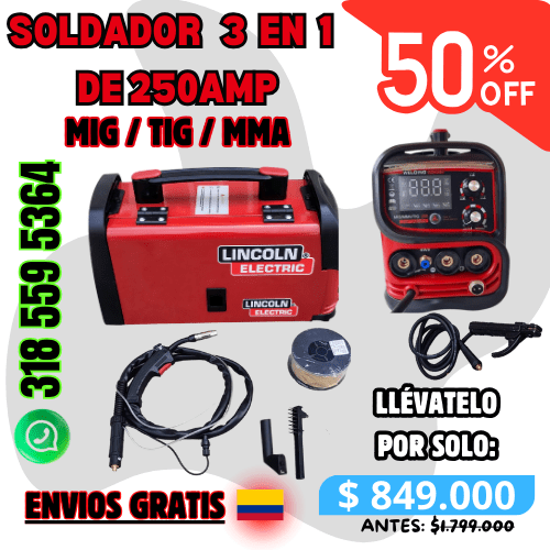 Soldador 3 en 1 (MIG / MMA / TIG) - HerramientasJM