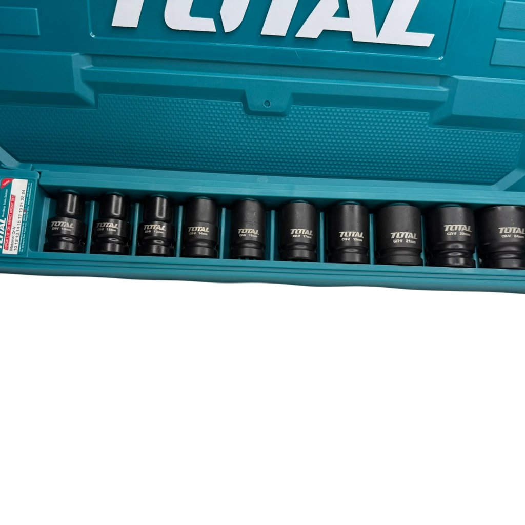 Llave de Impacto Inalámbrica TOTAL 20V 1/2” 405Nm con 2 Baterías, Copas y Maletín Rígido